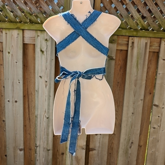 Zara trf denim ix'd makers deconstructed Jean top xs - Picture 4 of 9